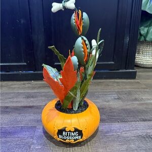 Biting Blossoms Halloween Decor in Orange and Green